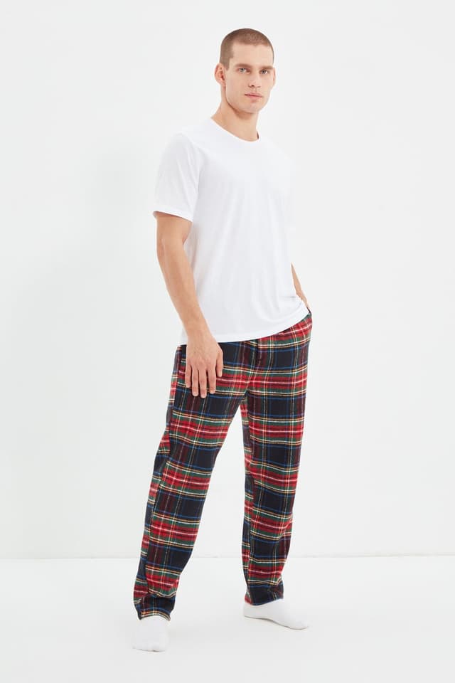 Product Çok Renkli Baskılı Dokuma Unisex Pijama Altı Eşofman