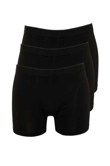 Siyah 3'lü Paket Düz Boxer
