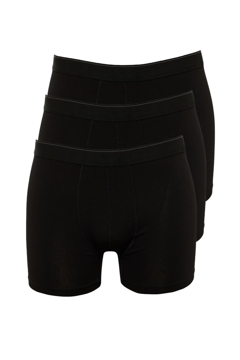 Siyah 3'lü Paket Düz Boxer