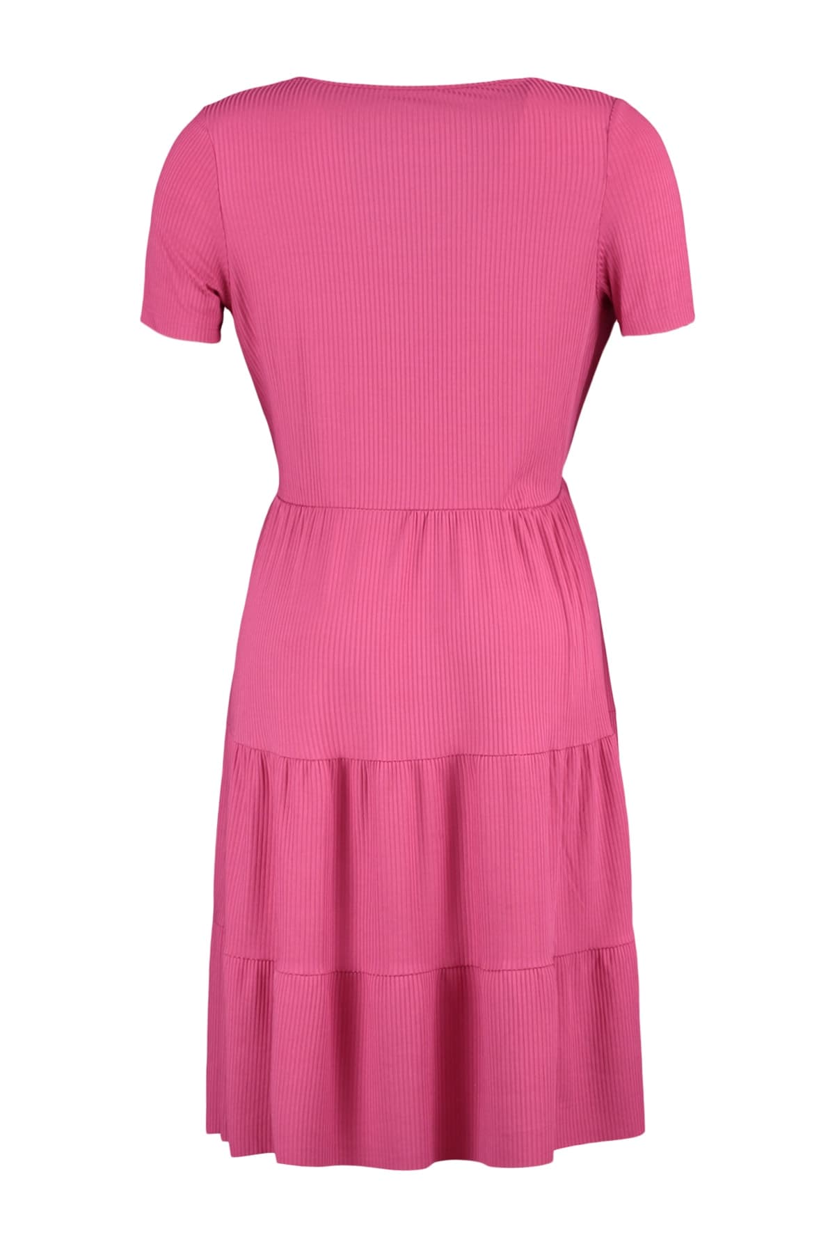 Trendyolmilla Curve Fuşya V Yaka Stakter Örme Büyük Beden Elbise TBBSS22EL1638