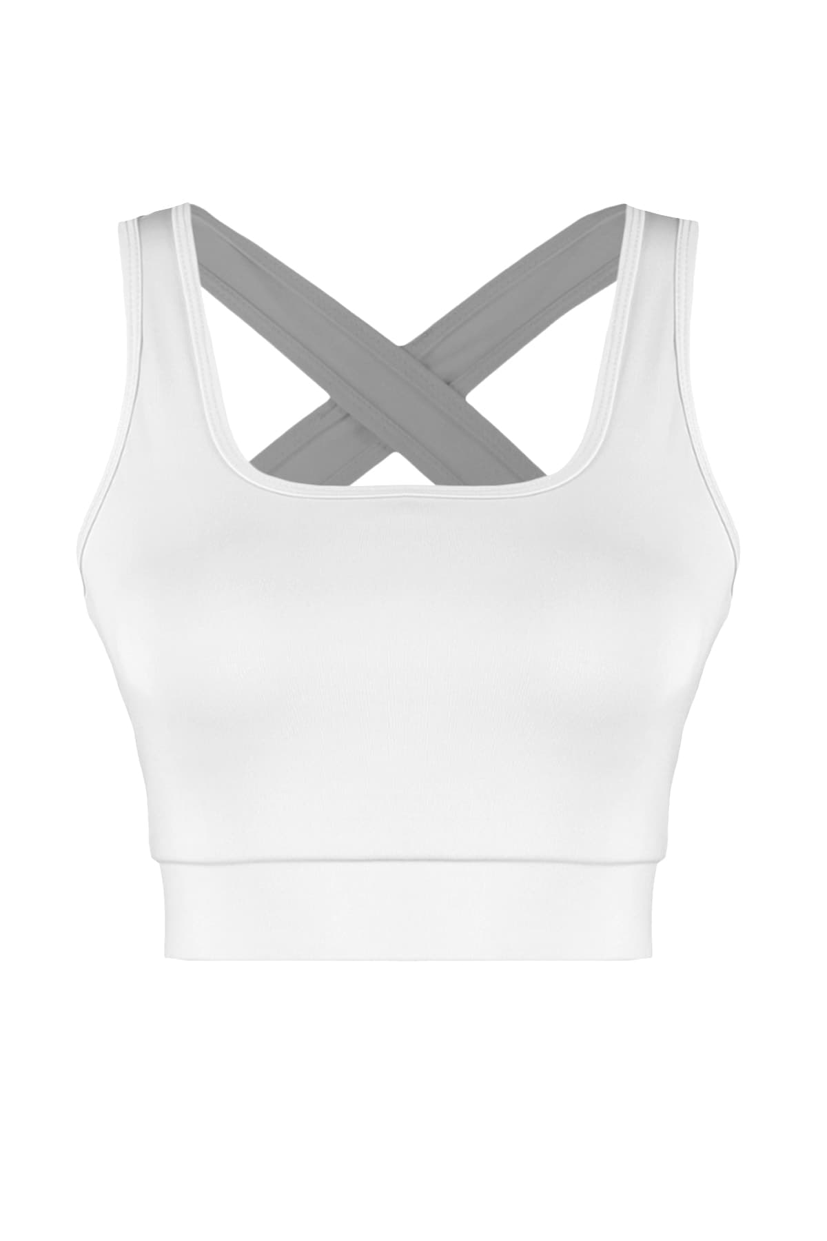 Trendyolmilla Beyaz Destekli/Şekillendirici Sırt Detaylı Kare Yaka Örme Spor Sütyeni TWOSS22SS0040