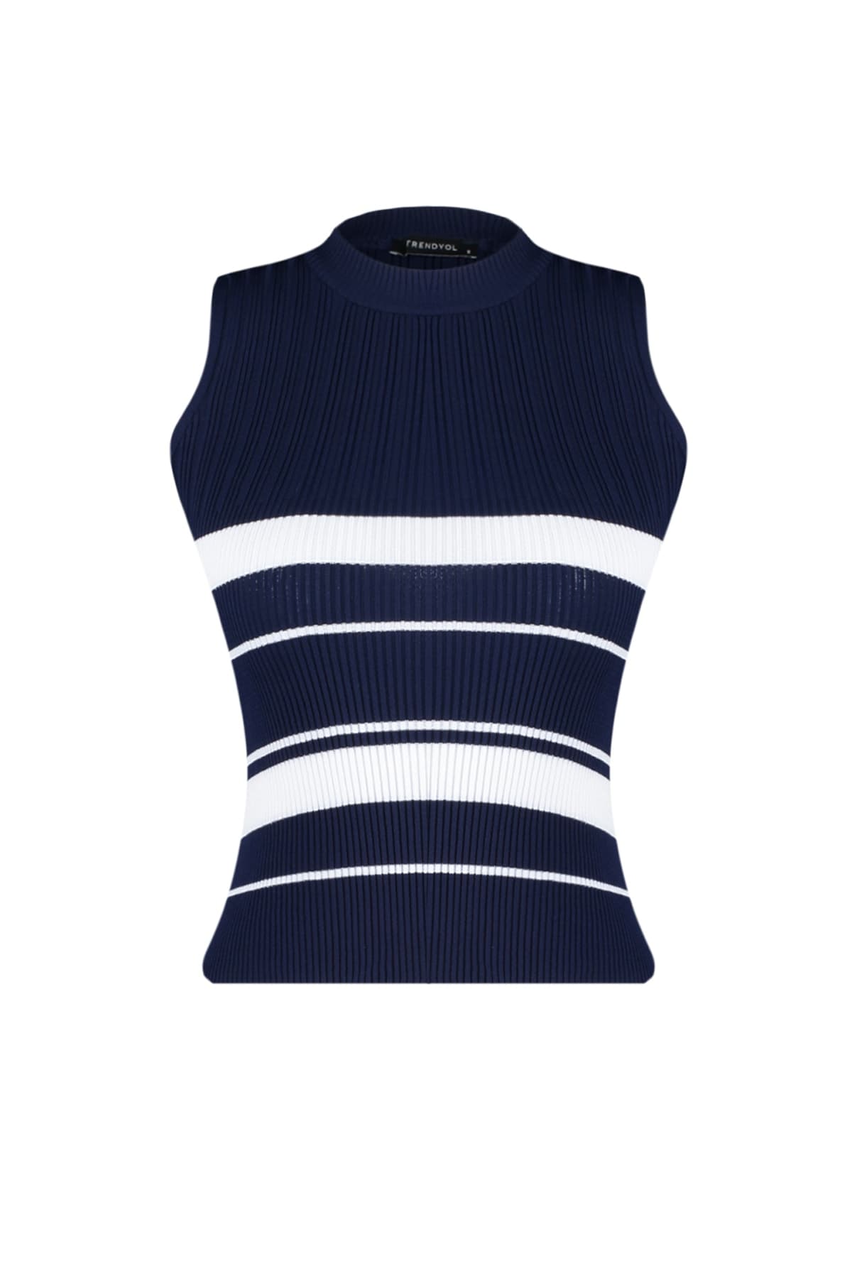 Trendyolmilla Lacivert Bisiklet Yaka Bluz TWOSS21BZ0370