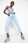 Açık Mavi Yüksek Bel Straight Jeans
