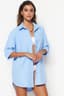 Trendyolmilla Açık Mavi Dokuma Plaj Gömleği TBESS22GO0664
