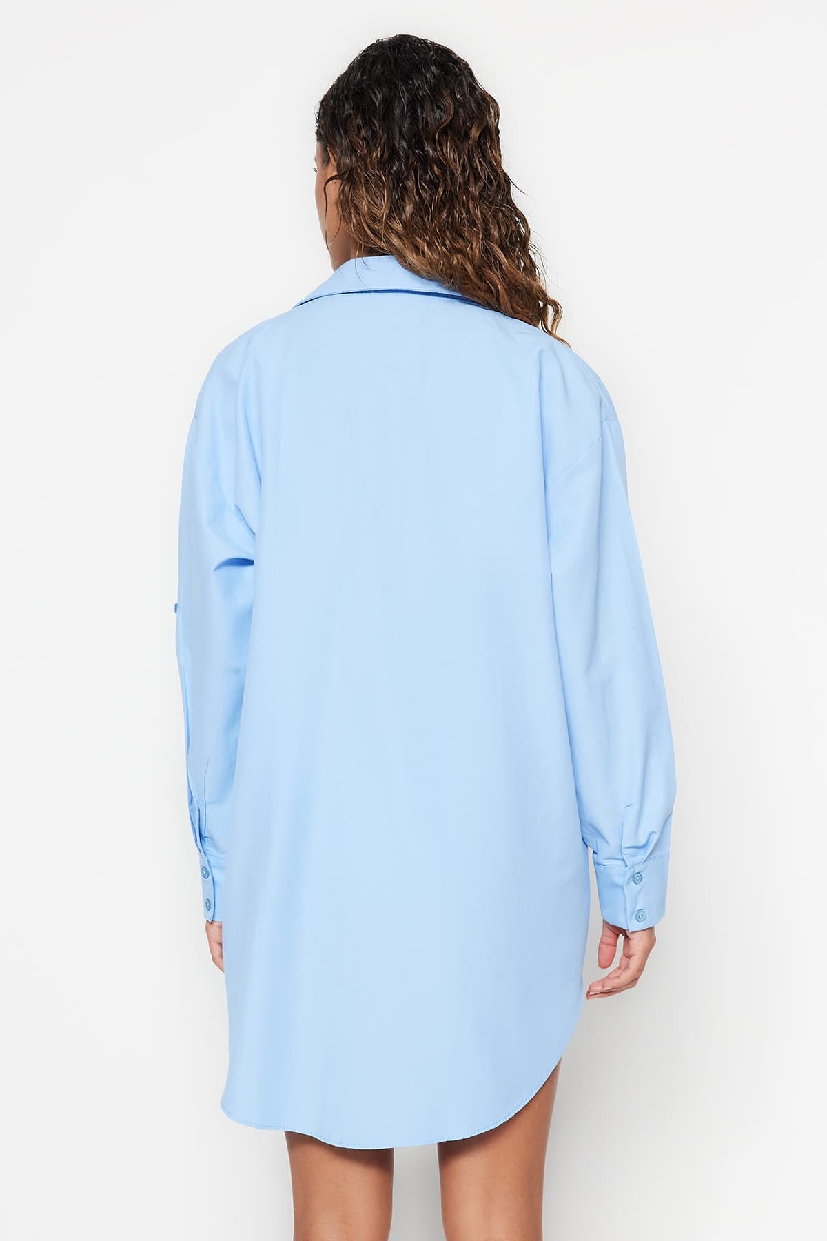 Trendyolmilla Açık Mavi Dokuma Plaj Gömleği TBESS22GO0664