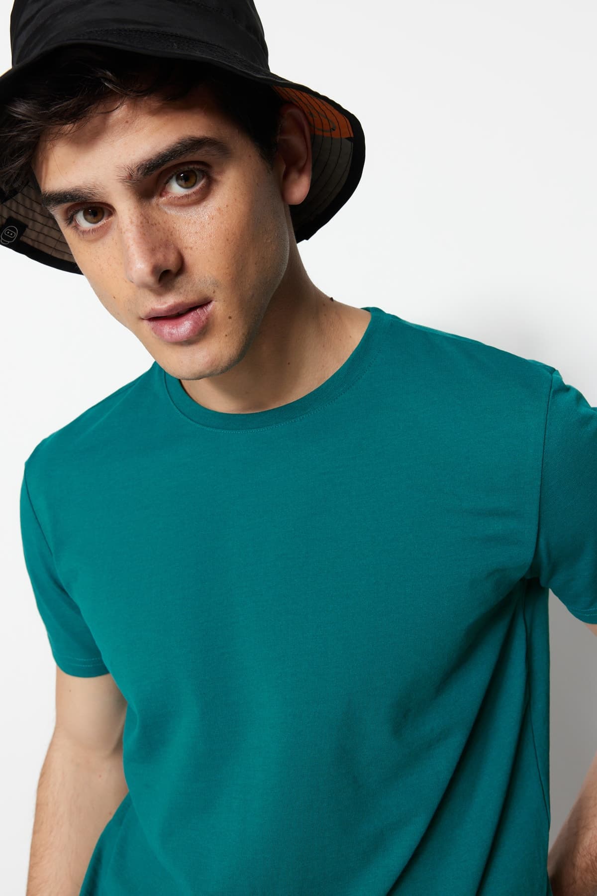 Petrol Regular/Normal Kesim Basic Kısa Kollu T-Shirt