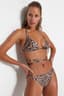 Leopar Desenli Üçgen Bağlamalı Bikini Takımı