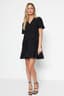 Siyah Geniş Kesim Mini Dokuma Elbise