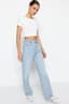 Mavi Yüksek Bel Wide Leg Jeans