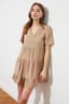 Taş Geniş Kesim Mini Dokuma Elbise