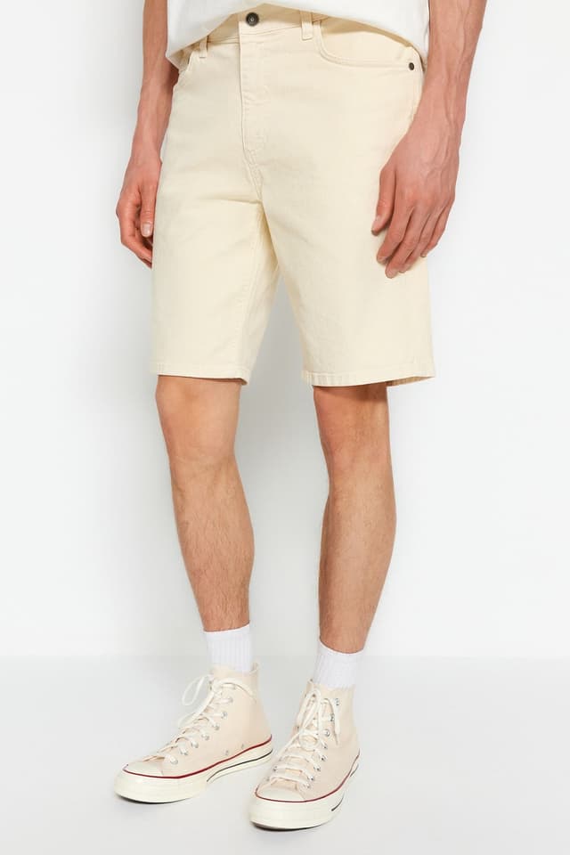 Product Bej Regular Fit Esnek Kumaş Denim Kot Şort & Bermuda