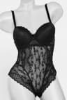 Kadın Alttan Kancalı Güpürlü Destekli Bodysuit Siyah TZL-P-00015140