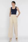 Kadın Bel Lastikli Bol Paça Pantolon Bej TZL-P-00016612