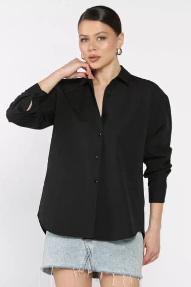 Kadın Kraş Model Salaş Gömlek Siyah TZL-P-00016923