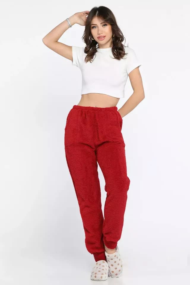Product Kadın Polar Pijama Altı Bordo TZL-P-00014331