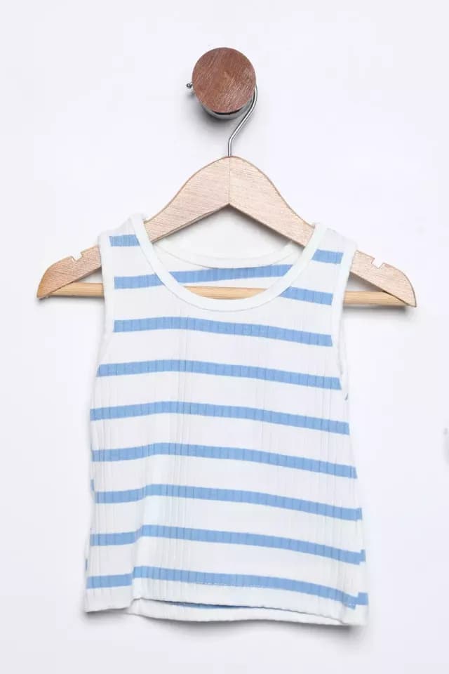 Product Kız Çocuk Fitilli Çizgili Body Bluz Mavi TZL-P-00015723