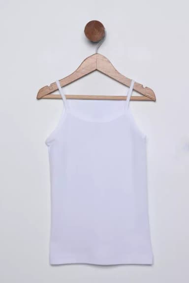 Tutku Kız Çocuk İp Askılı Atlet Beyaz TZL-P-00014311