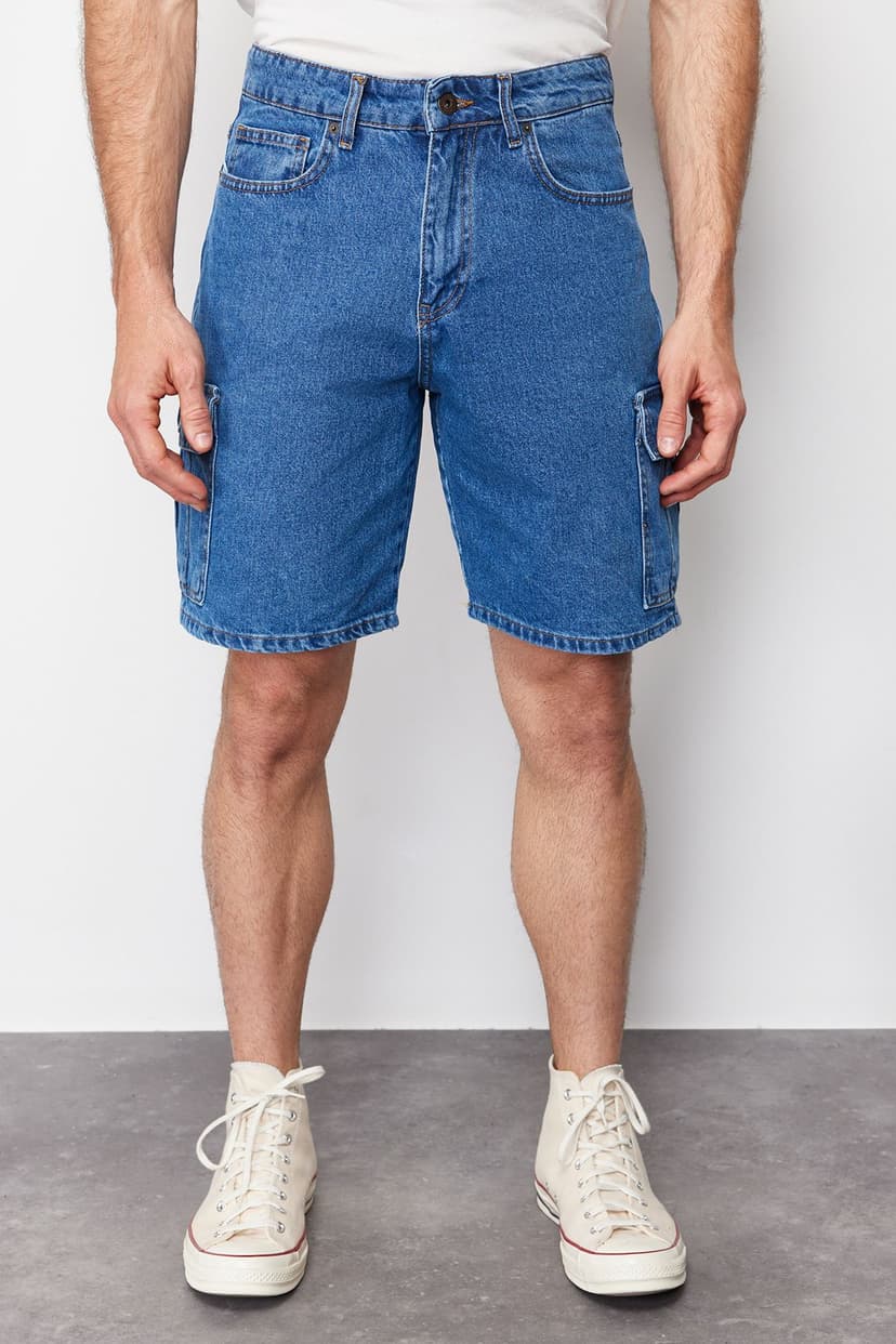 Mavi Regular Fit Kargo Cepli Kot Şort