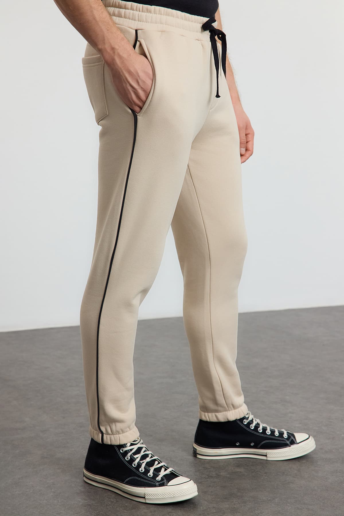 Taş %100 Pamuk Regular/Normal Kesim Etiket Detaylı Eşofman Altı