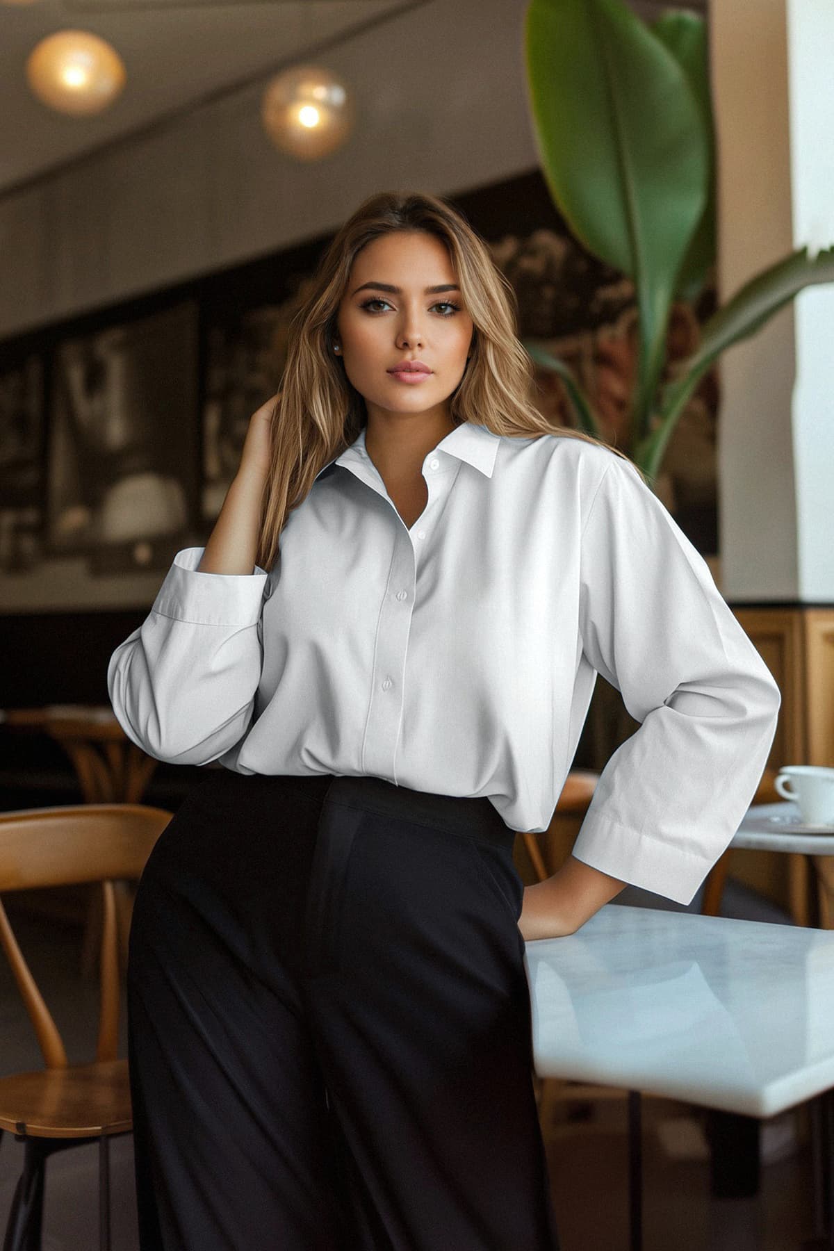 Beyaz Dokuma Gömlek