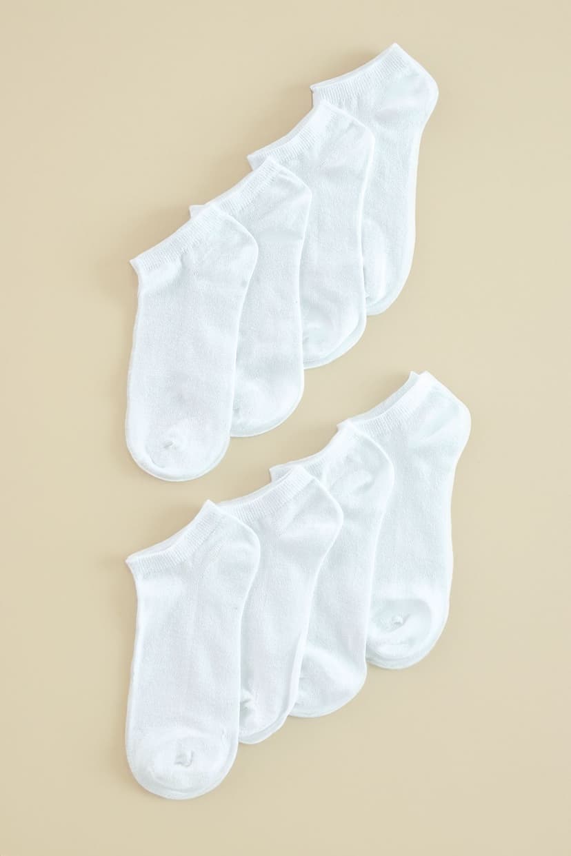 Beyaz Unisex 8'li Pamuklu Patik Çorap