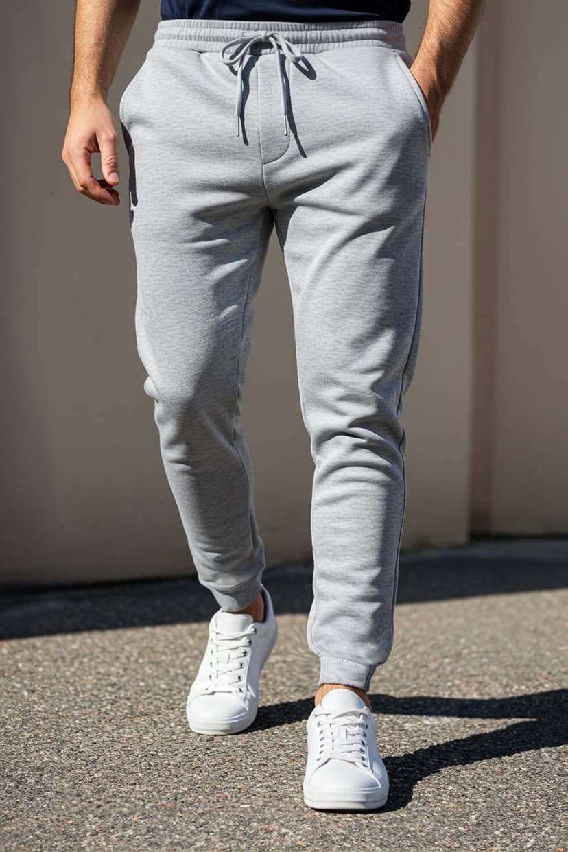 Gri Basic Regular/Normal Kesim Lastik Paça Jogger Eşofman Altı
