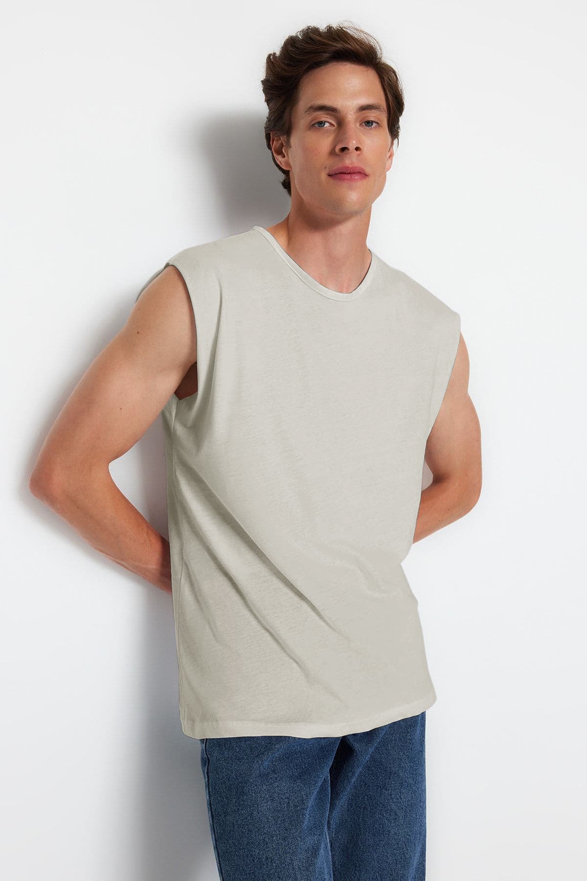 Taş Basic Regular/Normal Kesim %100 Pamuk Kolsuz Atlet/T-Shirt