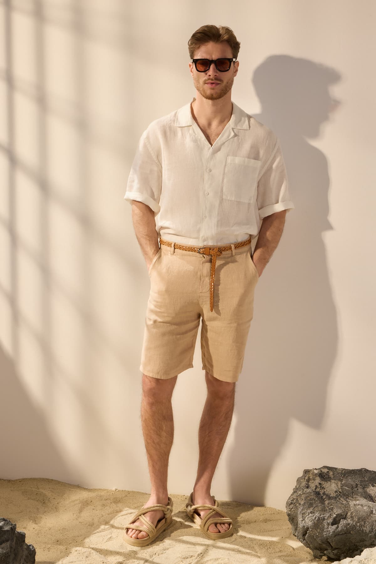 Vizon Limited Edition %100 Keten Regular Fit Şort&Bermuda