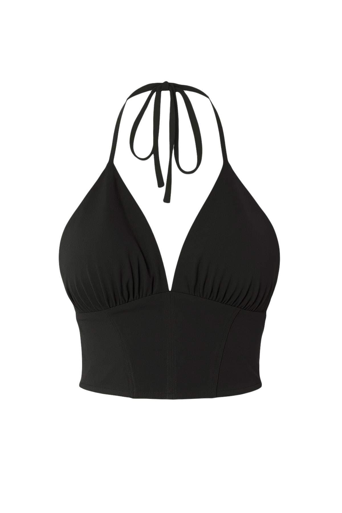 Siyah V Yaka Dokuma Büstiyer